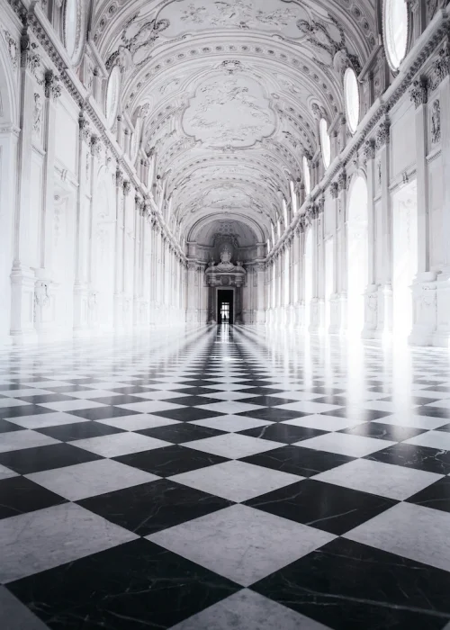 black-white-shot-beautiful-building-with-sculptures-chess-floor_181624-5478
